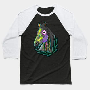 Day of the Dead Blue Dun Sugar Skull Horse Baseball T-Shirt